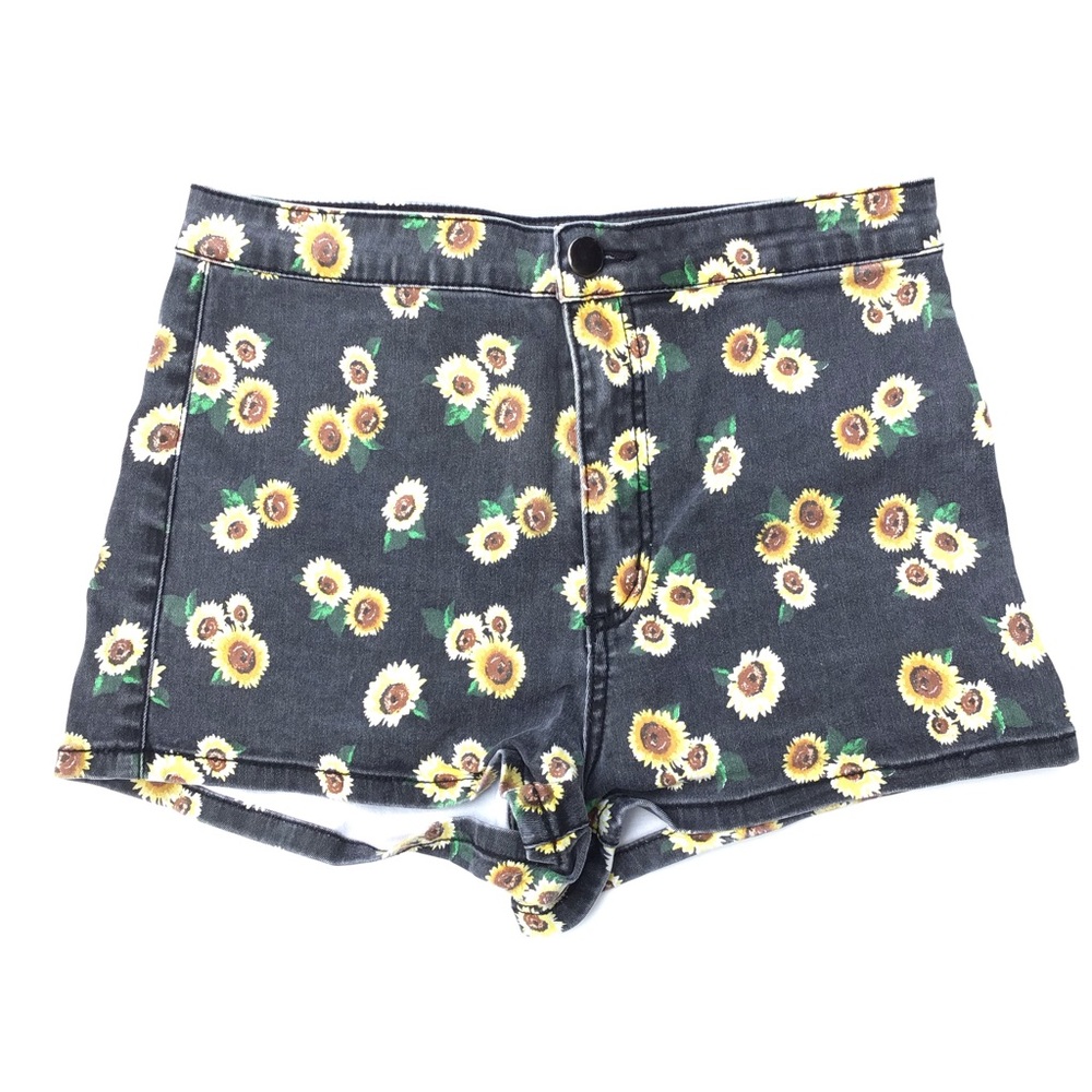 Forever 21 Black Sunflower Short Shorts Size 28